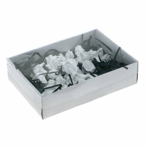 Floristik24 Dekoratyvinis angelas su instrumentais baltas H4,5cm 9vnt