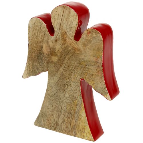 daiktų Angelo dekoravimo figūrėlė medinė raudona, gamta 15cm