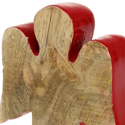 daiktų Angelo dekoravimo figūrėlė medinė raudona, gamta 15cm
