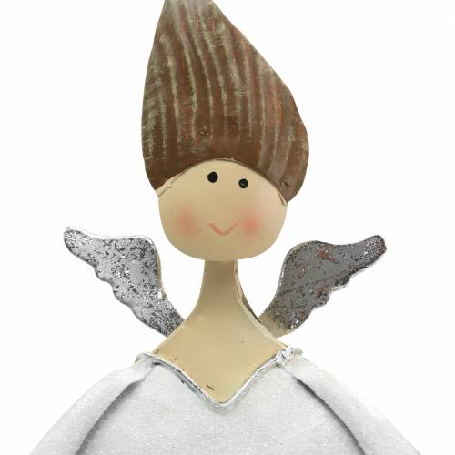 Floristik24 Dekoratyvinis angelo trio metalinis baltas, blizgučiai Ø10 / 11,5 / 7cm H28,5 / 18 / 21cm 3vnt.