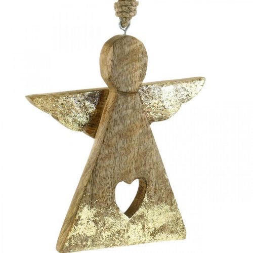 Floristik24 Deco angelo mango medžio deko figūrėlė pakabinimui 13 × H13,5cm 2vnt