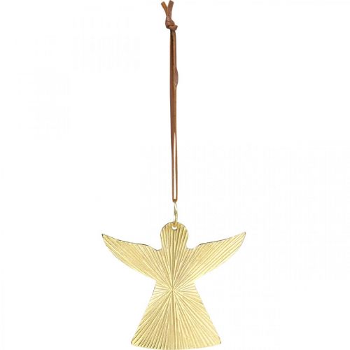 daiktų Dekoratyvinis angelas, metalinis pakabukas, kalėdinė puošmena auksinė 9 × 10cm 3vnt