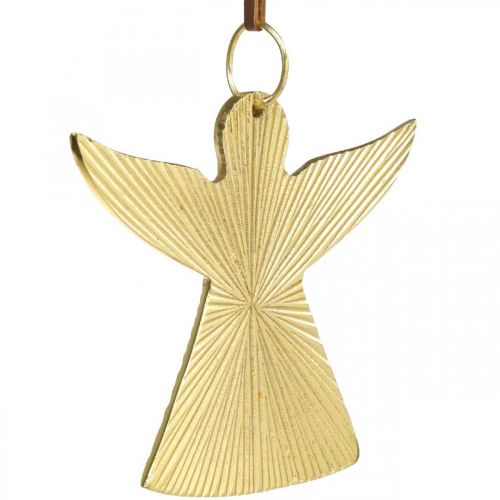 daiktų Dekoratyvinis angelas, metalinis pakabukas, kalėdinė puošmena auksinė 9 × 10cm 3vnt