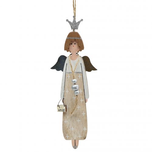 Floristik24 Angelas natūralus, sidabrinis pakabinimui 20cm 6vnt