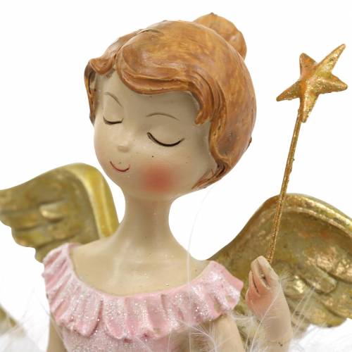 daiktų Deco balerina angel rožinė, auksinė Ø11,5 H15cm 2vnt