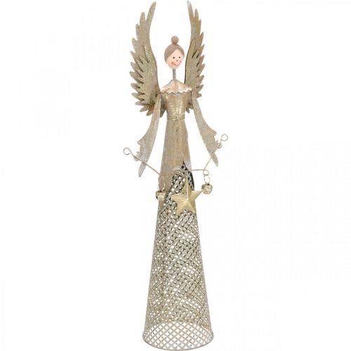 Dekoratyvinė angelo figūrėlė su girlianda Kalėdinis metalas 13 × 8,5cm H40cm