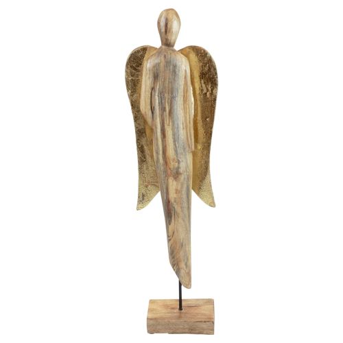 Medinis angelas medinis angelo figūros papuošimas natūralaus aukso 17×9,5×58cm