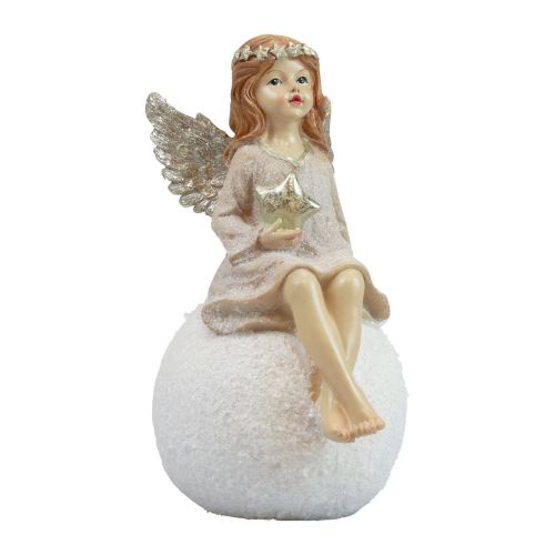 Floristik24 Stalo puošmena Kalėdinis Kalėdų angelas angelas su žvaigžde 21cm