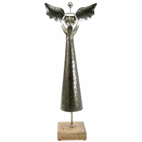 Floristik24 Deco angel metalas ant medinio pagrindo H58cm