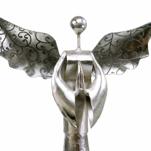 daiktų Deco angel metalas ant medinio pagrindo H58cm