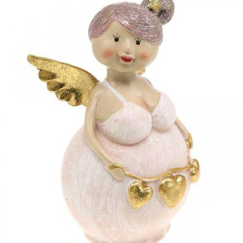 Floristik24 Rožinis angelas su širdelės puošmena Kalėdinė 9 × 8 × 19,5cm 2vnt