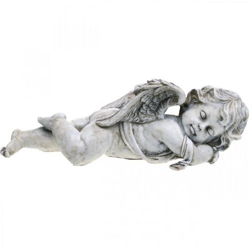 Kapo puošmena angelas miega kapas angelas pilkas poliresinas 39×14x13cm