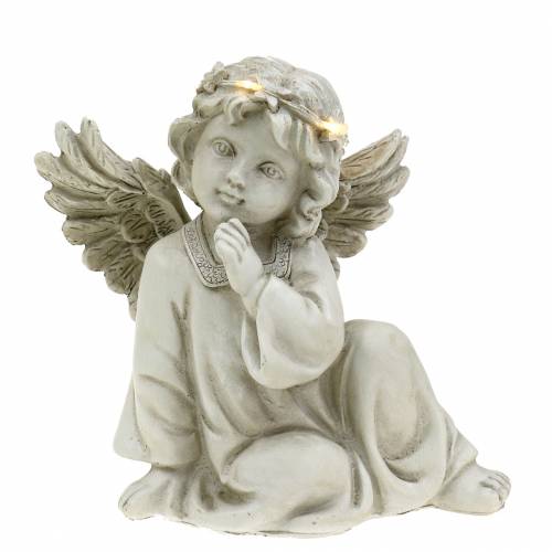 Dekoratyvinė angelo kėdutė su LED lempute 14cm x 8,5cm