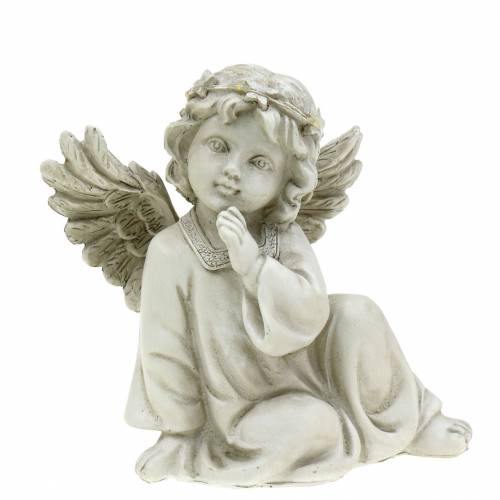 Floristik24 Dekoratyvinė angelo kėdutė su LED lempute 14cm x 8,5cm