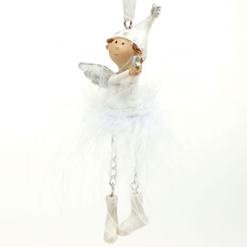 Floristik24 Angelas pakabinti baltas 11cm 4vnt