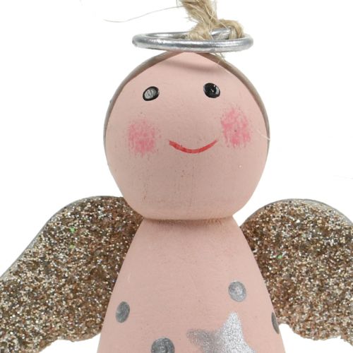 daiktų Angelas pakabinimui rožinis 6cm 6 vnt