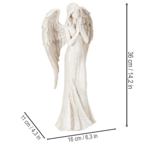 Angelo figūrėlė stovinti ir besimeldžianti, dekoracija, 36 cm | Floristik24.lt
