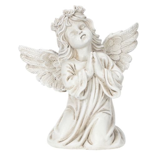 Angelo figūrėlė, besimeldžianti, antkapinė puošmena, sėdinti, 13 cm, 2 vnt. | Floristik24.lt