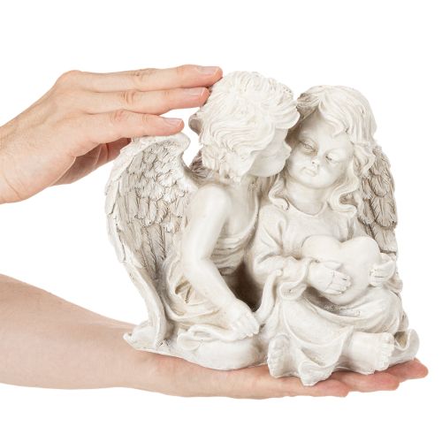 Angelo dekoracija Vaikiška angelo poros su širdele skulptūra 24 cm | Floristik24.lt