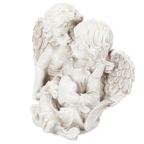 Angelo dekoracija Vaikiška angelo poros su širdele skulptūra 24 cm | Floristik24.lt
