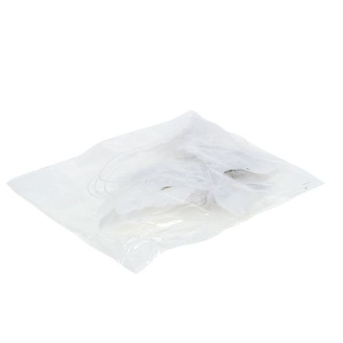 Floristik24 Angelo sparnai pakabinti balti 16cm 4vnt