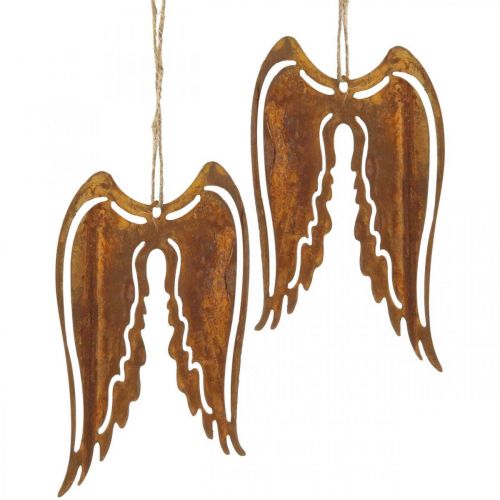 Floristik24 Angel wings metal deco kabykla patina dekoracija 19,5cm 3vnt