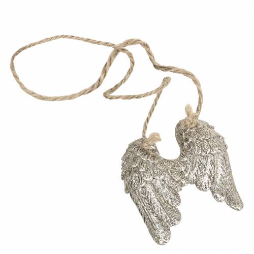 Floristik24 Angelo sparnai pakabinami aukso blizgučiais 5cm × 5,2cm 12vnt