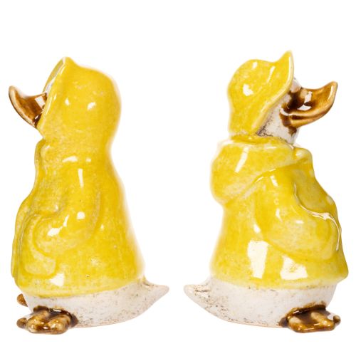 daiktų Ančių figūrėlės, lietpalčio keraminės figūrėlės smagiam balkono ir sodo papuošimui, 11 cm, 4 dalys