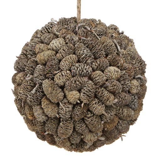 Dekoratyvinis baltai dažytas kūgio formos rutulys pakabinimui, 20 cm