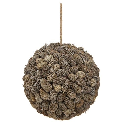 daiktų Dekoratyvinis baltai dažytas kūgio formos rutulys pakabinimui, 20 cm