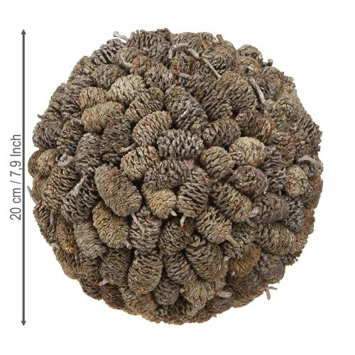 daiktų Dekoratyvinis baltai dažytas kūgio formos rutulys pakabinimui, 20 cm