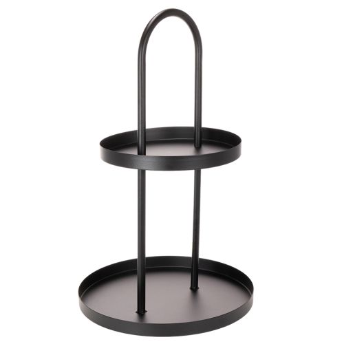 Metalinis dviejų aukštų apvalus dekoratyvinis padėklas 58 cm