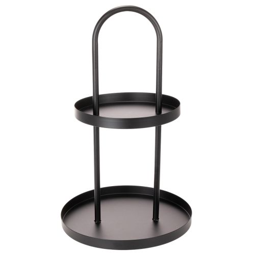 Metalinis dviejų aukštų apvalus dekoratyvinis padėklas 58 cm | Floristik24.lt