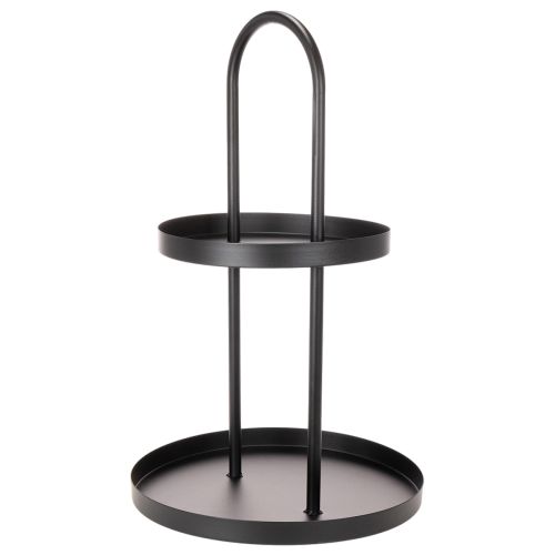 Metalinis dviejų aukštų apvalus dekoratyvinis padėklas 58 cm | Floristik24.lt