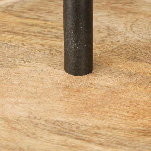 daiktų Etagere 2 pakopų medinis metalas apvalus Natural Black H36cm