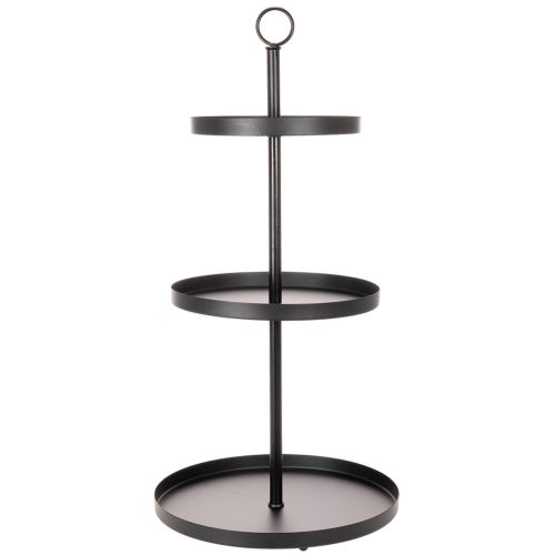 Trijų pakopų metalinis apvalus serviravimo stovas, skirtas daugiapakopiam stalo papuošimui, 61 cm | Floristik24.lt