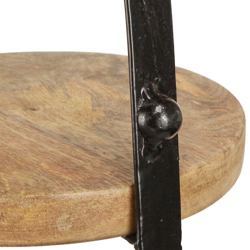 daiktų 3 pakopų medinė apdaila natūrali juoda Ø30cm H52cm