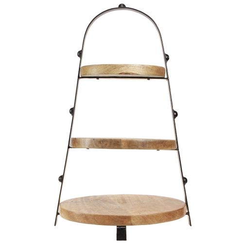 daiktų 3 pakopų medinė apdaila natūrali juoda Ø30cm H52cm