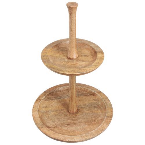 Floristik24 Tortų stovas medinis dekoras 2 pakopų natūralus apvalus Ø31/20cm H45cm