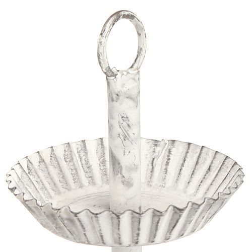 Floristik24 Metalinis 3 pakopų padėklas, baltas H23 cm