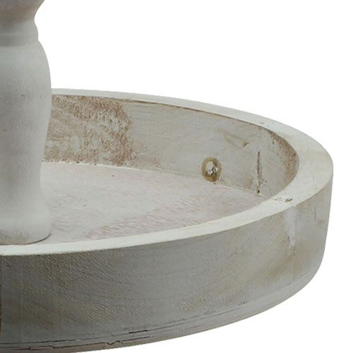 Floristik24 Etagere iš medžio baltos spalvos Ø26cm Ø32cm H47cm