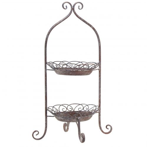 Metalinis etagere 2 pakopų rudai baltas Ø25,5cm 63,5cm