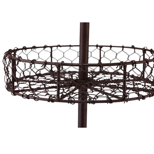 Floristik24 Vintage etagere metalo ruda 3 pakopų Ø28.5cm H53cm