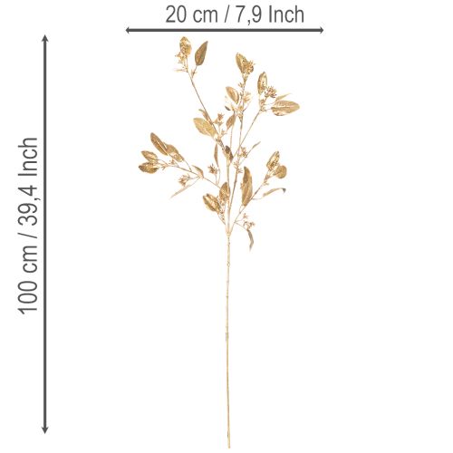 Dirbtinė eukalipto šakelė, dekoratyvinė vazos šakelė, 100 cm | Floristik24.lt