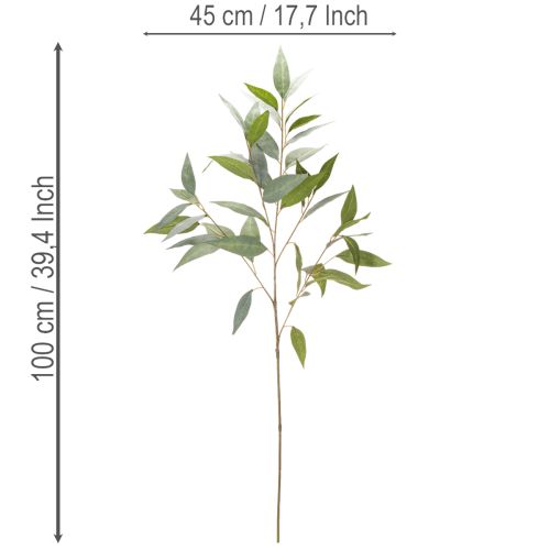 Dirbtinė eukalipto šakelė, natūraliai žalia, dekoracija, 100 cm | Floristik24.lt