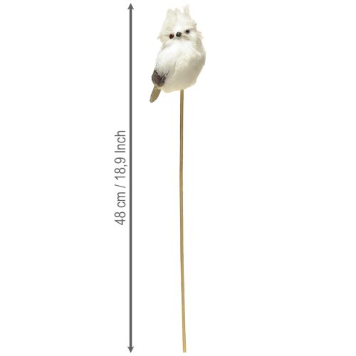 daiktų Pelėda ant pagaliuko balta 9cm L48cm