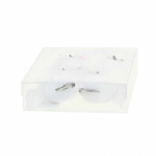 Floristik24 Dekoratyvinė pelėda ant segtuko balta 10cm 4vnt
