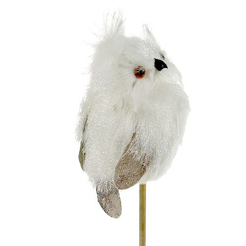 daiktų Pelėda ant pagaliuko balta 9cm L48cm