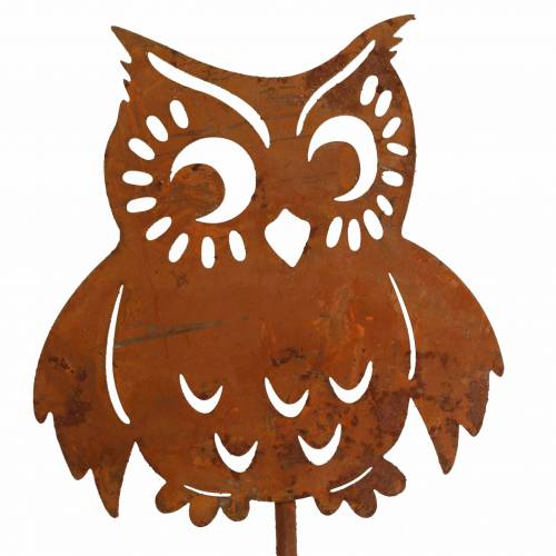 Floristik24 Sodo kuoliukai pelėdos patina, rudeninė, metalinė apdaila H32cm 6vnt