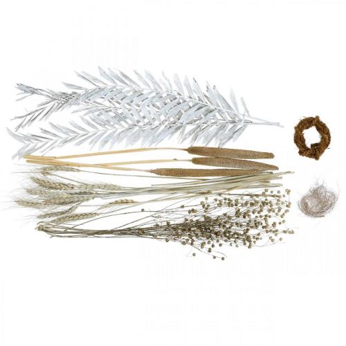 Floristik24 Džiovintos gėlės DIY Box Exotic Dry Bouquet White, Natural H55cm